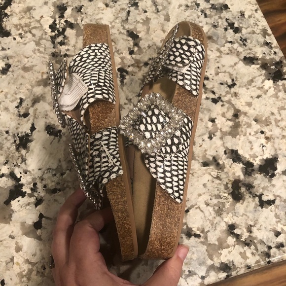 Steven New York by Steve Madden Stas Somers Gemstone Cork Footbed Sandals - Picture 6 of 10